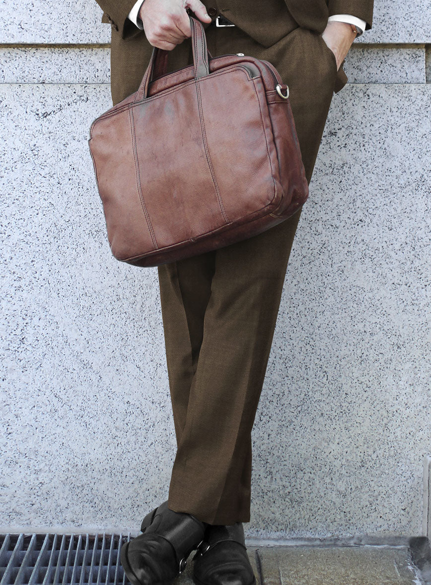 Marco Stretch Brown Wool Pants - StudioSuits