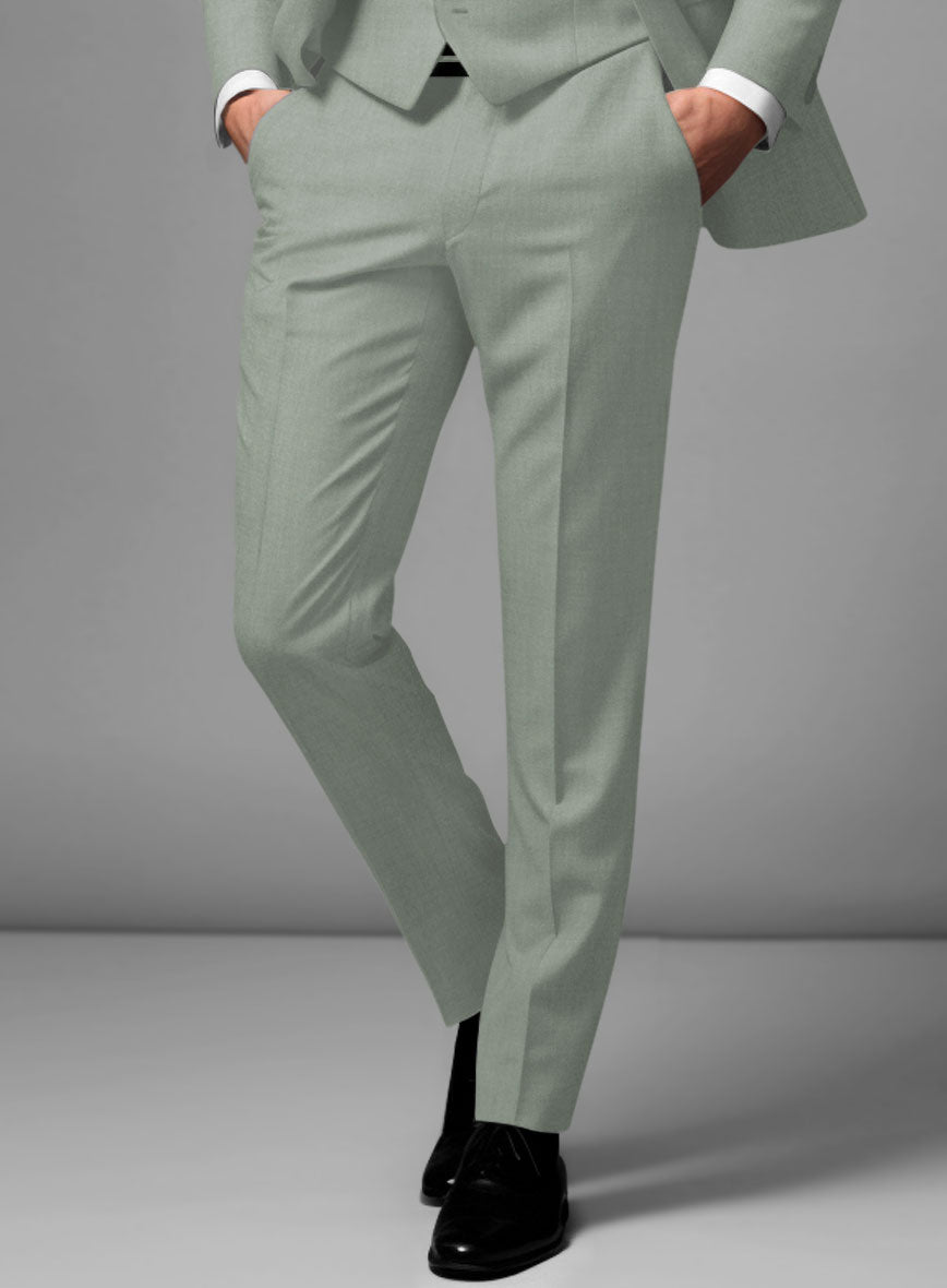 Marco Stretch Cadet Green Wool Pants - StudioSuits