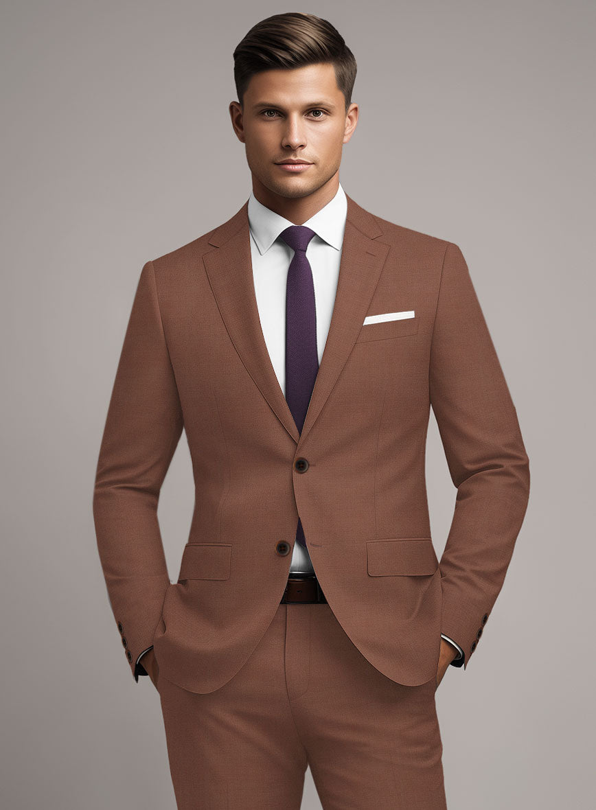 Marco Stretch Chestnut Wool Jacket - StudioSuits