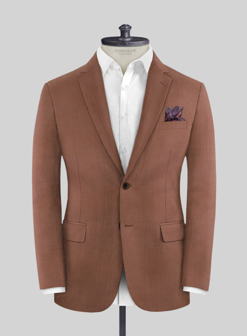 Marco Stretch Chestnut Wool Jacket - StudioSuits