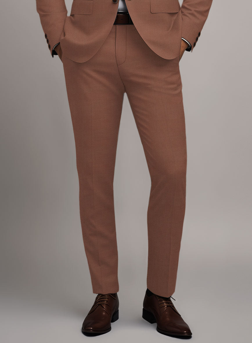 Marco Stretch Chestnut Wool Pants - StudioSuits