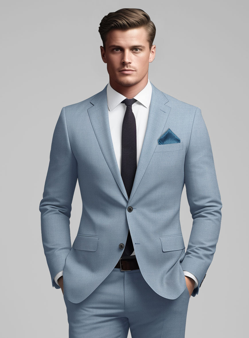 Marco Stretch Ebony Blue Wool Jacket - StudioSuits