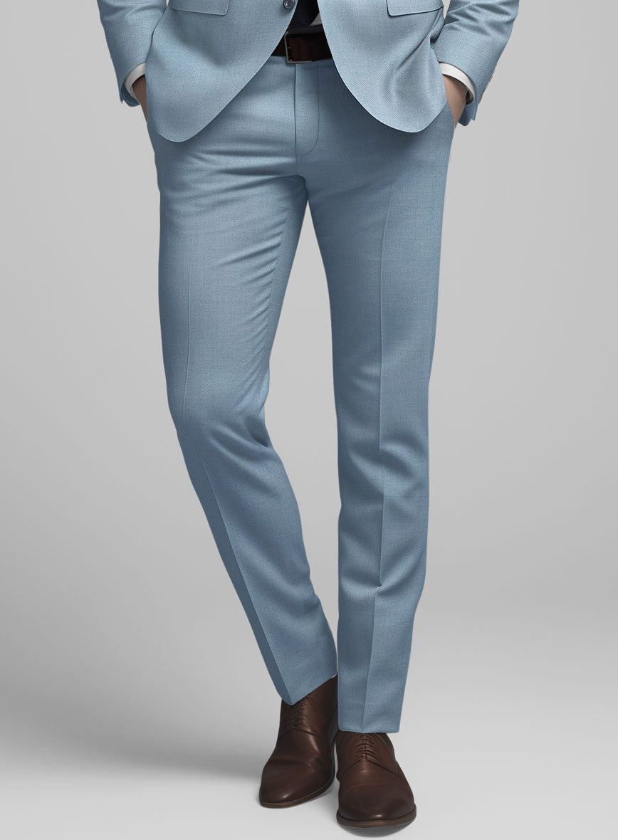 Marco Stretch Ebony Blue Wool Pants - StudioSuits