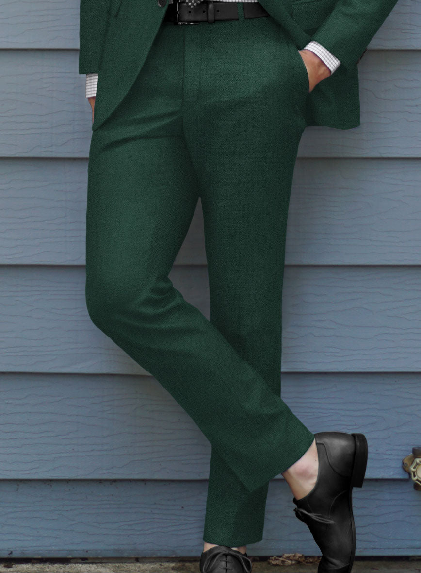 Marco Stretch Emerald Green Wool Pants - StudioSuits