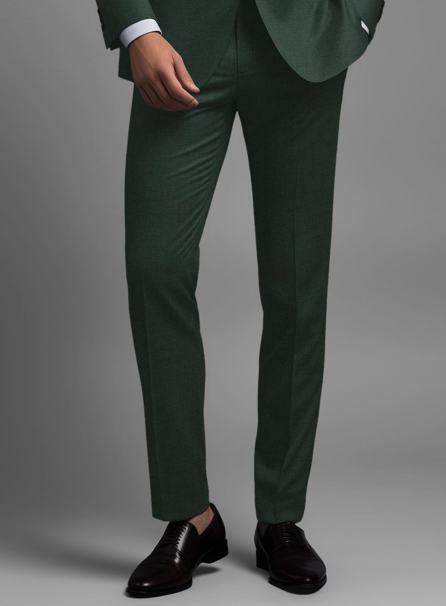 Marco Stretch Hunter Green Wool Pants - StudioSuits