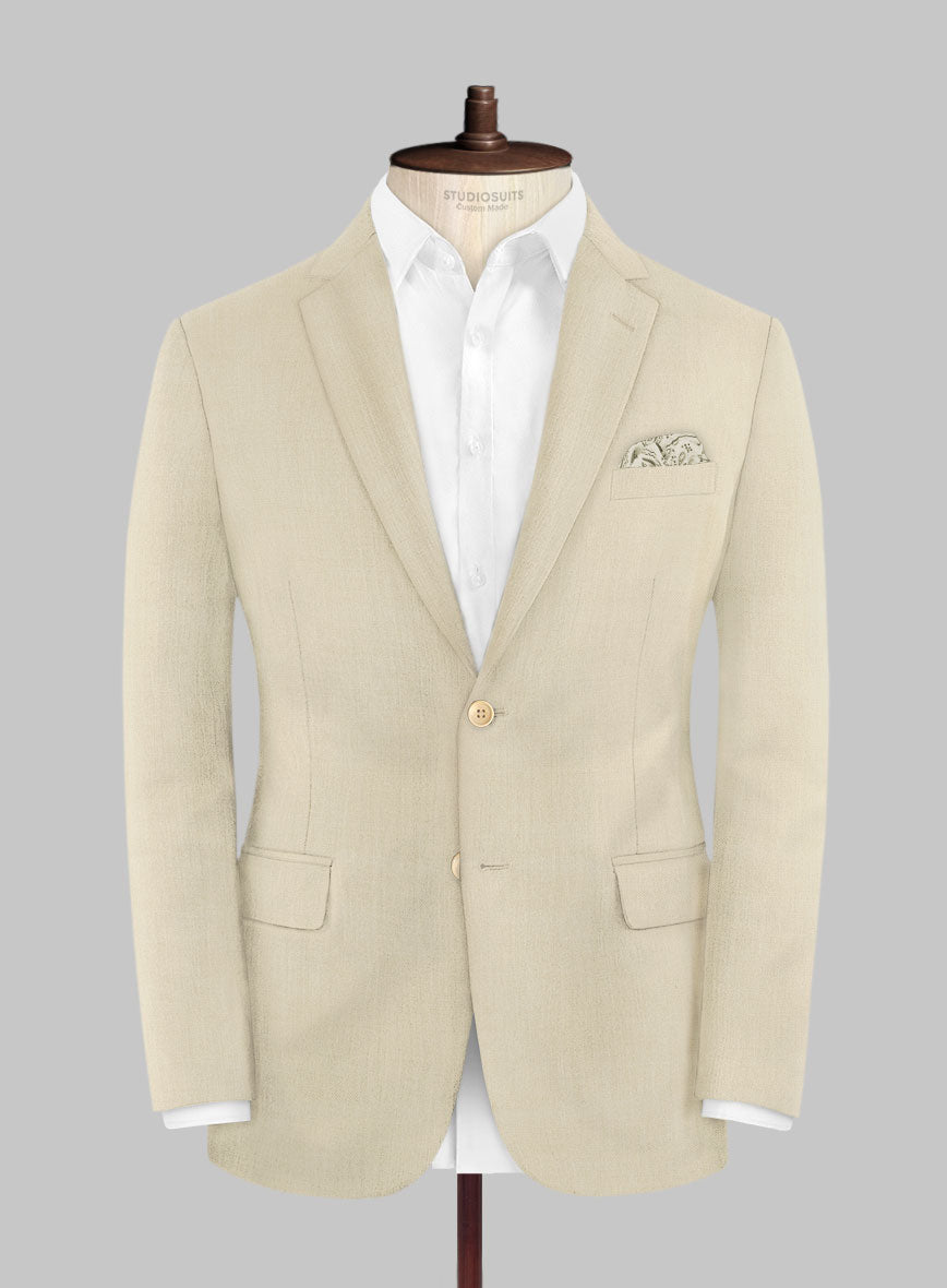 Marco Stretch Light Beige Wool Jacket - StudioSuits