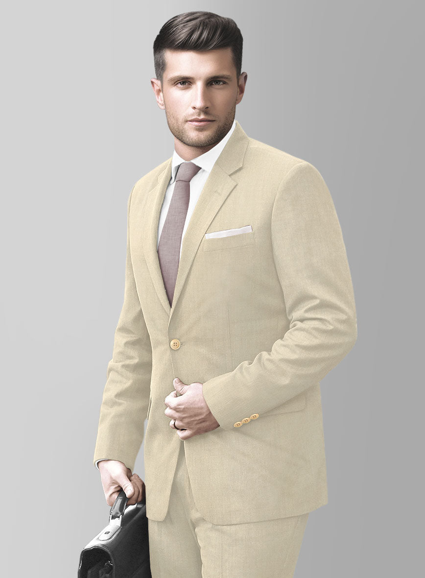 Marco Stretch Light Beige Wool Jacket - StudioSuits