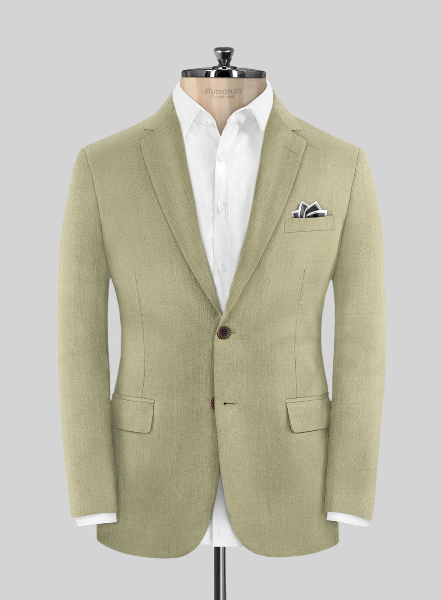 Marco Stretch Light Khaki Wool Jacket - StudioSuits