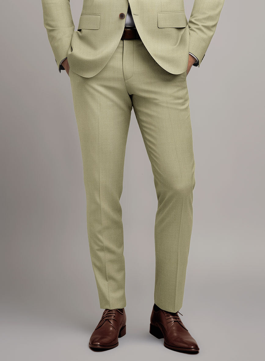 Marco Stretch Light Khaki Wool Pants - StudioSuits