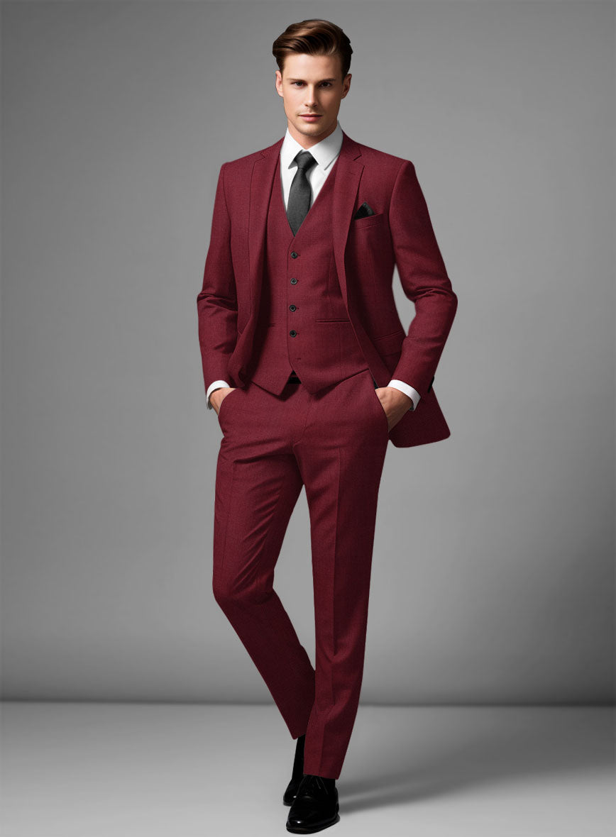 Marco Stretch Maroon Wool Suit – StudioSuits