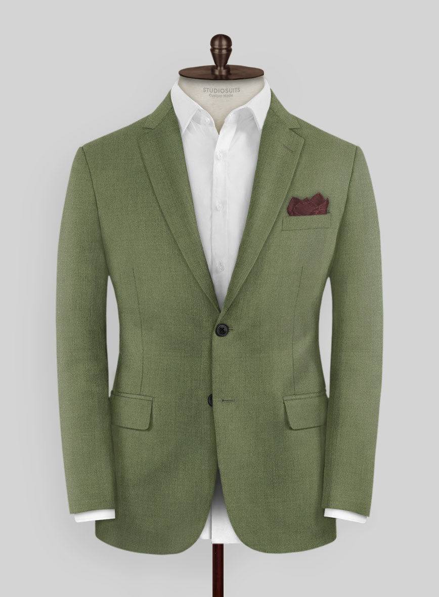 Marco Stretch Moss Green Wool Jacket - StudioSuits