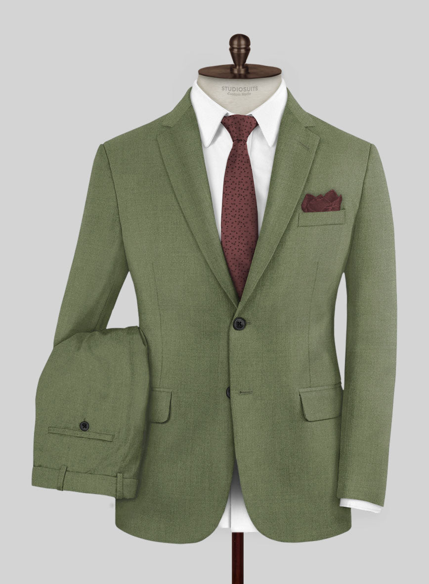 Marco Stretch Moss Green Wool Suit - StudioSuits