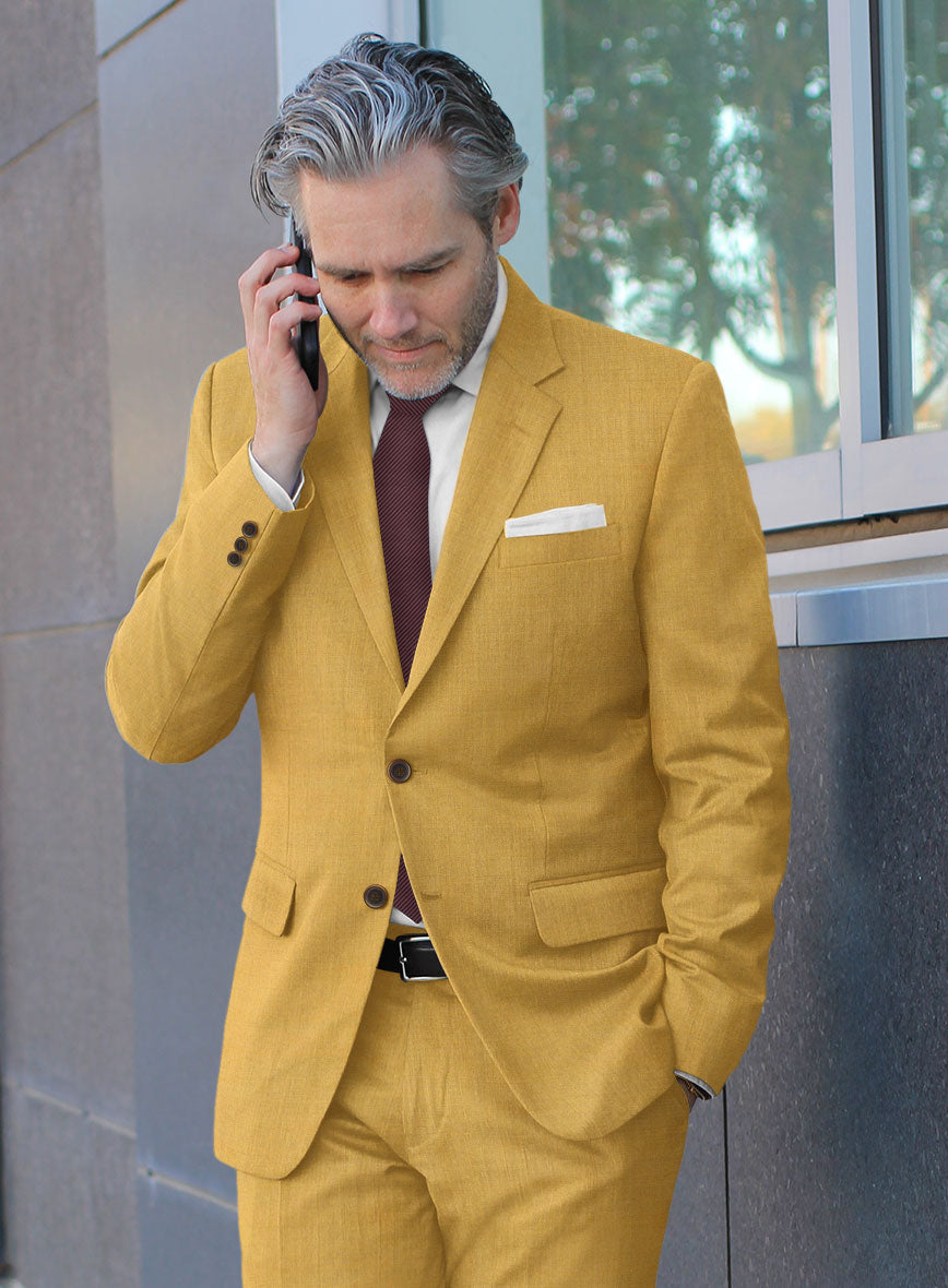 Marco Stretch Mustard Wool Jacket - StudioSuits