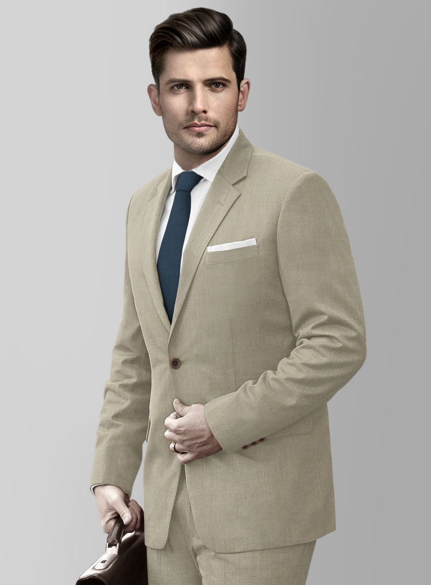 Marco Stretch Royal Beige Wool Jacket - StudioSuits