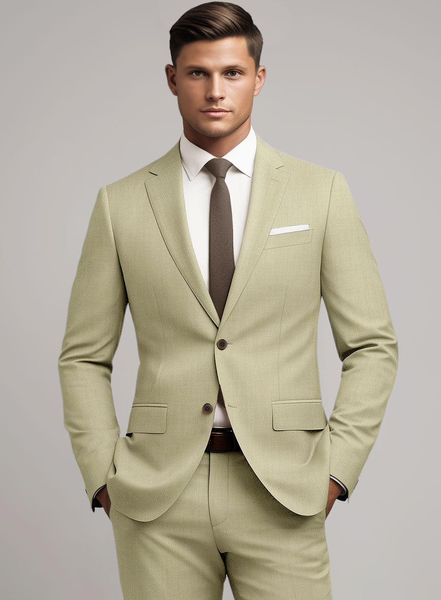 Marco Stretch Sahara Khaki Wool Jacket - StudioSuits