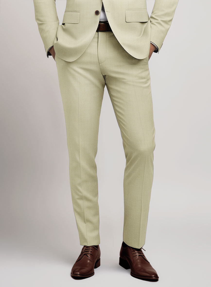 Marco Stretch Sahara Khaki Wool Pants - StudioSuits