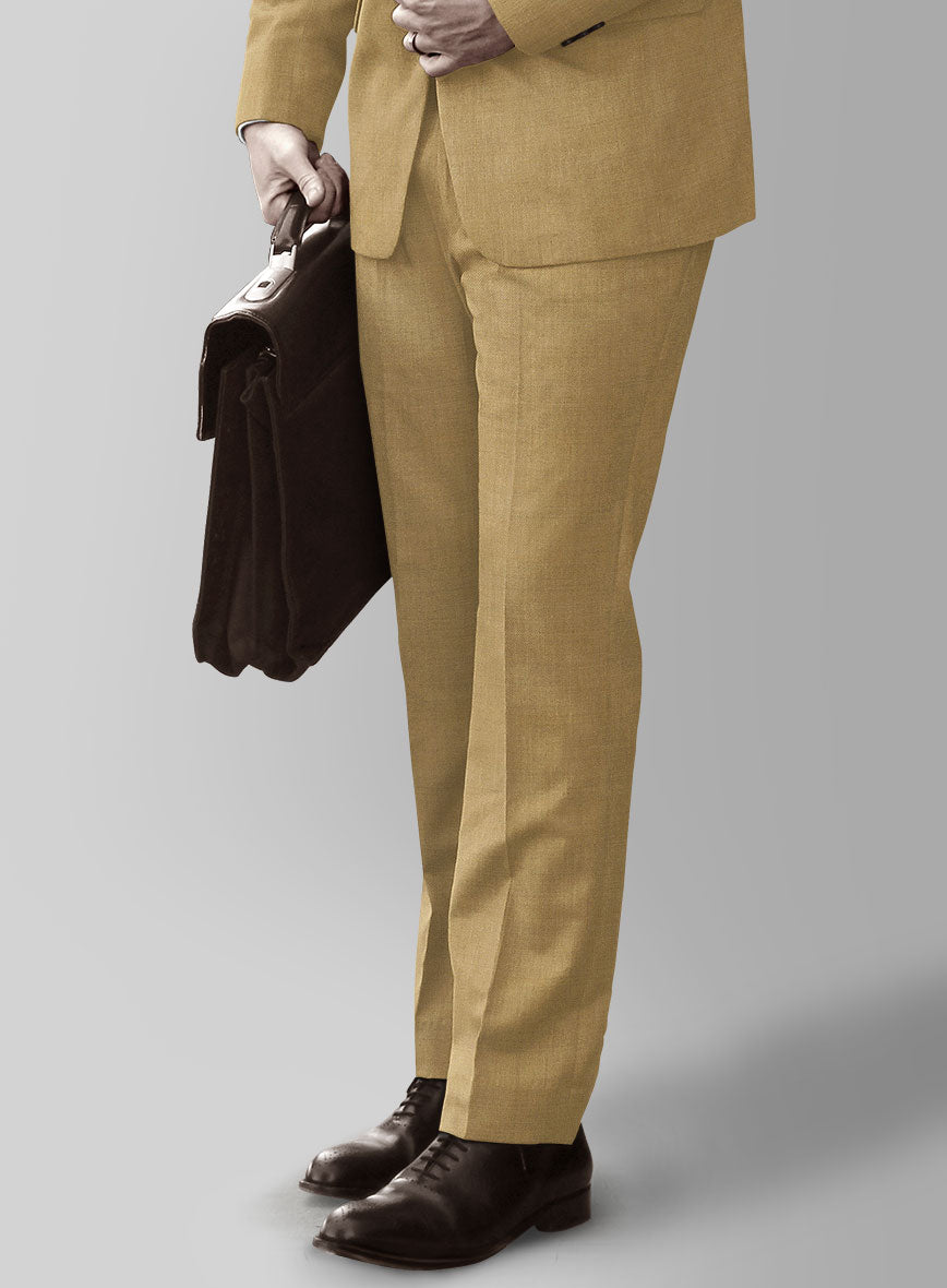 Marco Stretch Sand Brown Wool Pants - StudioSuits