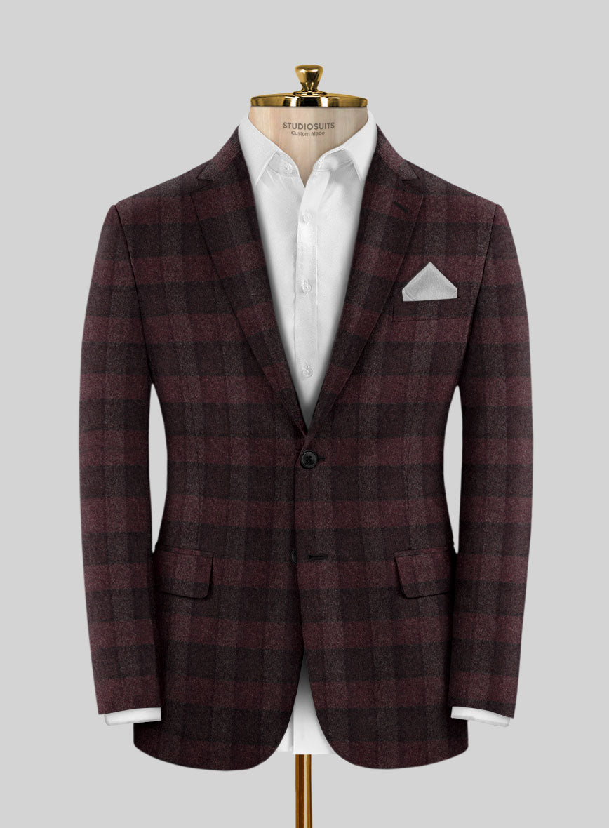 Maroon Arturo Cashmere Jacket - StudioSuits