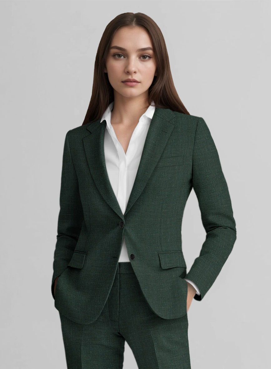 Women's Martini Green Linen Suit - StudioSuits