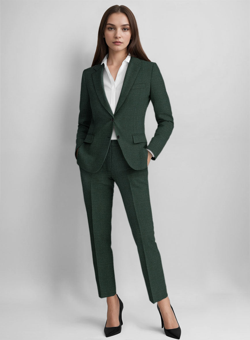 Women's Martini Green Linen Suit - StudioSuits