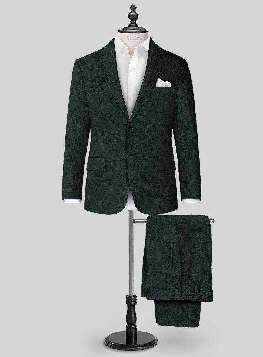 Martini Green Pure Linen Boys Suit - StudioSuits