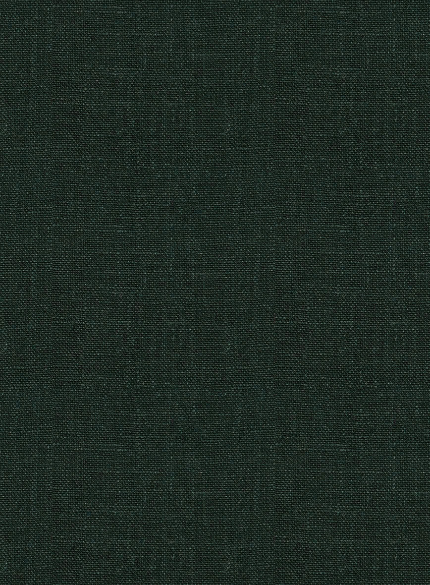 Martini Green Pure Linen Highland Trousers - StudioSuits