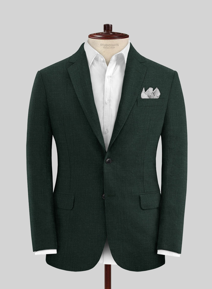 Martini Green Pure Linen Jacket - StudioSuits