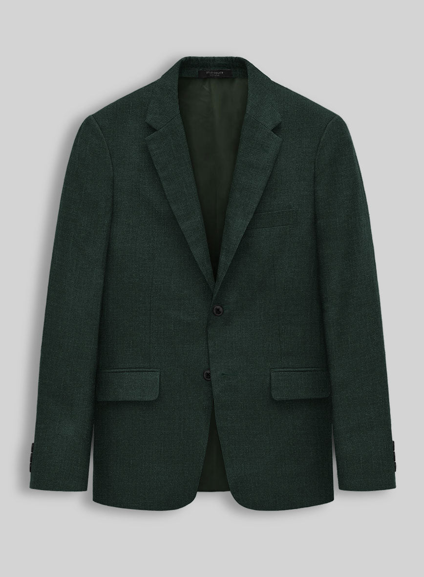 Martini Green Pure Linen Jacket - StudioSuits