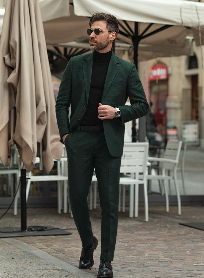 Martini Green Pure Linen Suit – StudioSuits