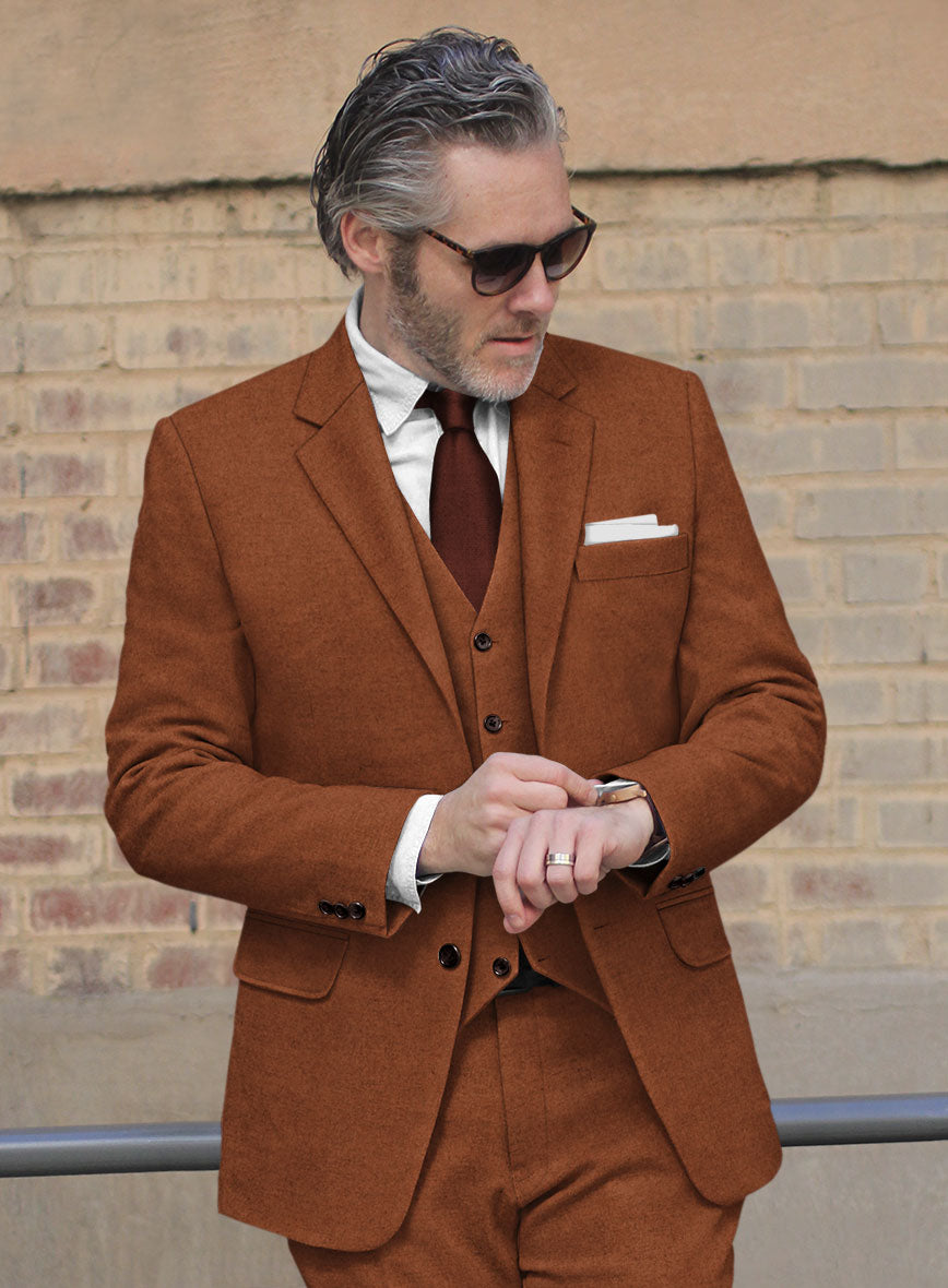 Melange Rust Tweed Suit - StudioSuits