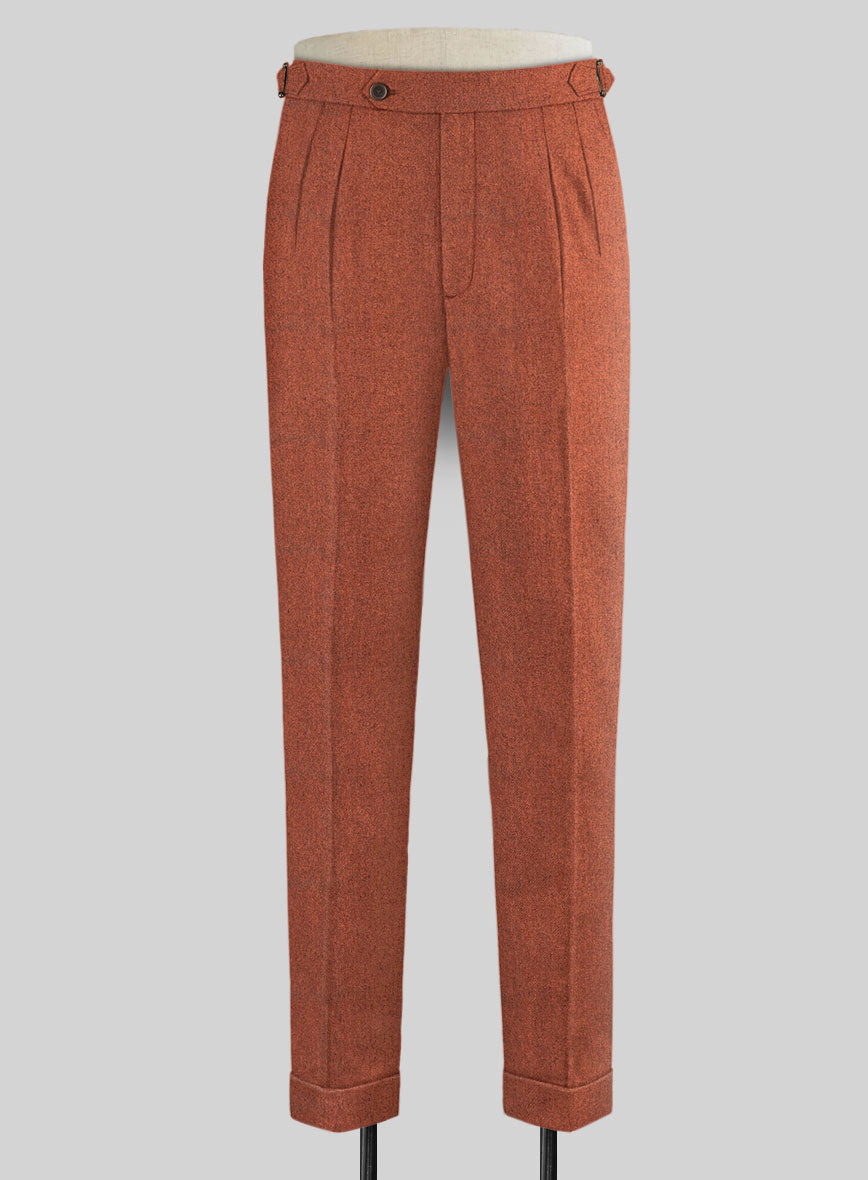 Melange Titan Rust Highland Tweed Trousers - StudioSuits