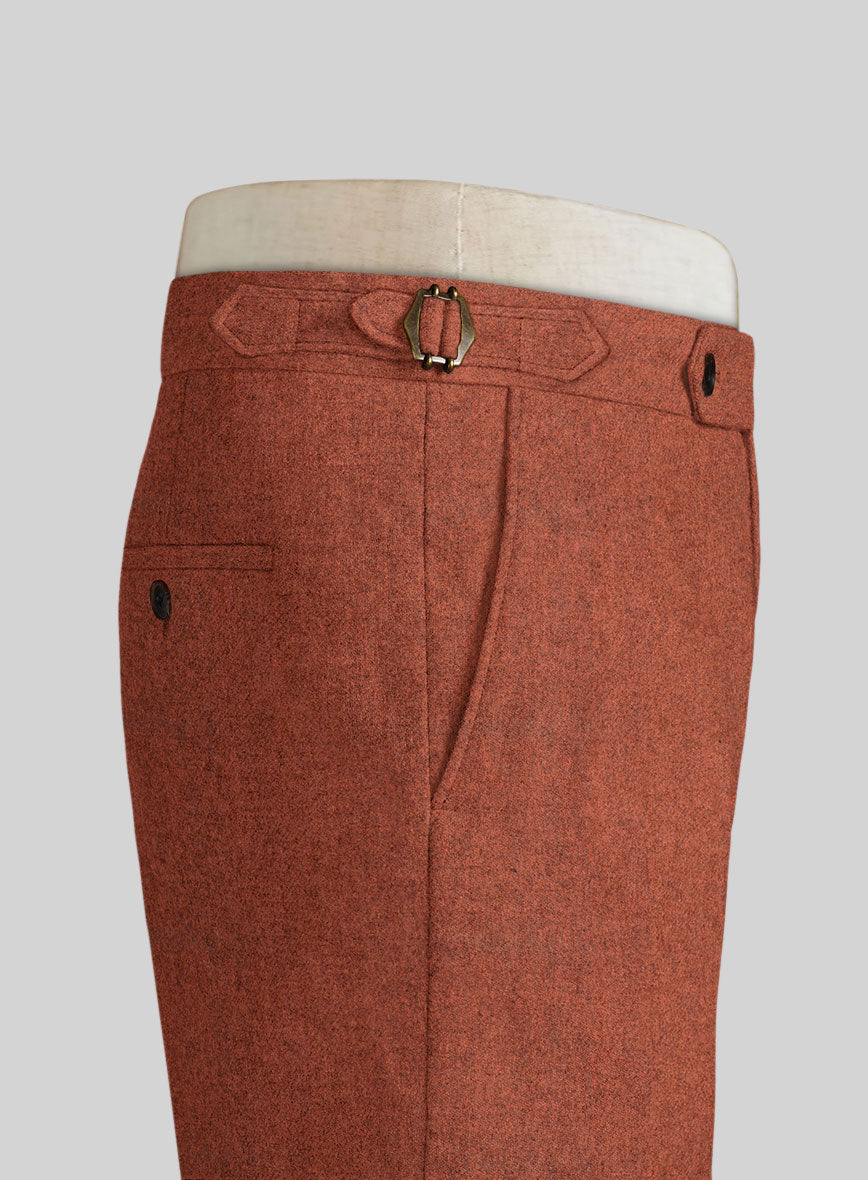 Melange Titan Rust Highland Tweed Trousers - StudioSuits