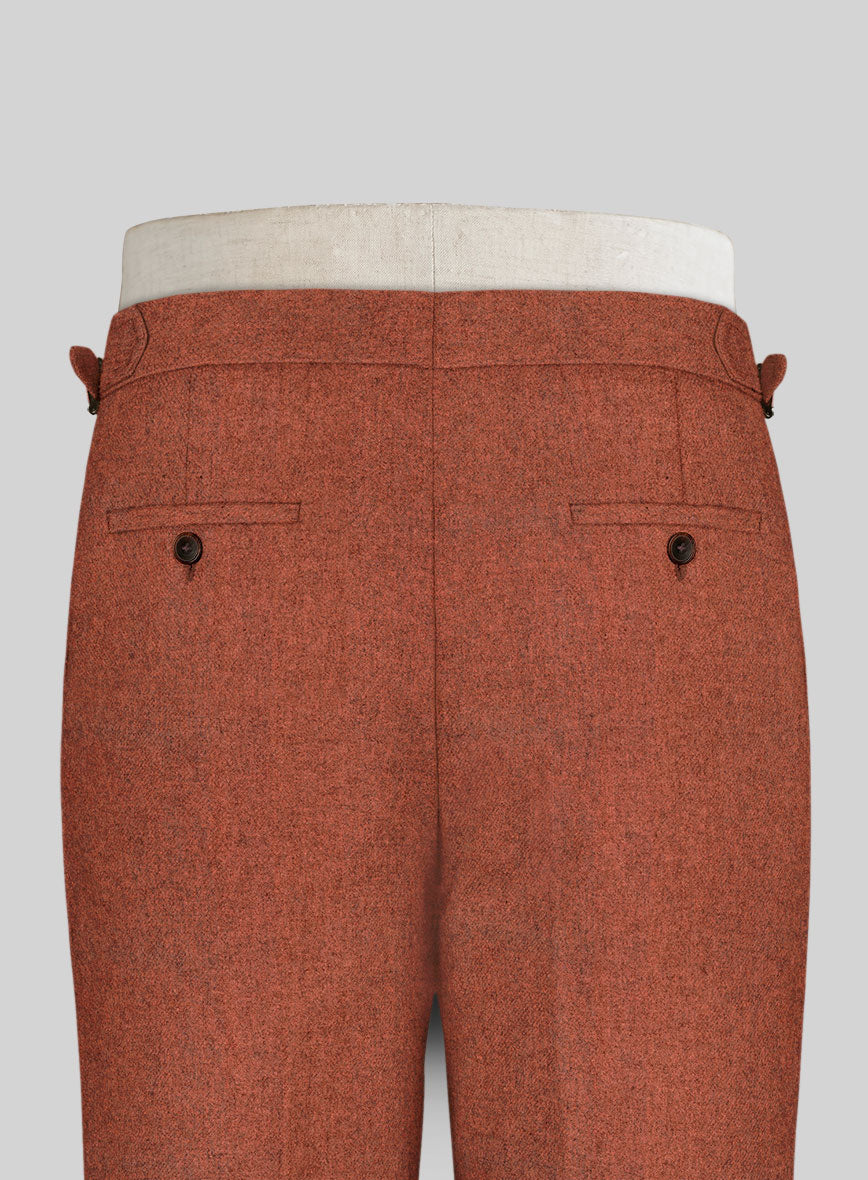 Melange Titan Rust Highland Tweed Trousers - StudioSuits