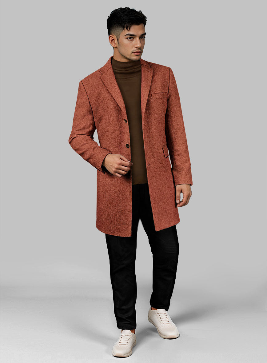 Melange Titan Rust Tweed Overcoat - StudioSuits