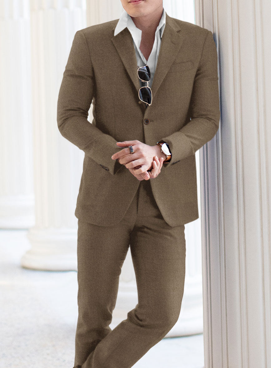 Mid Brown Flannel Wool Suit - StudioSuits