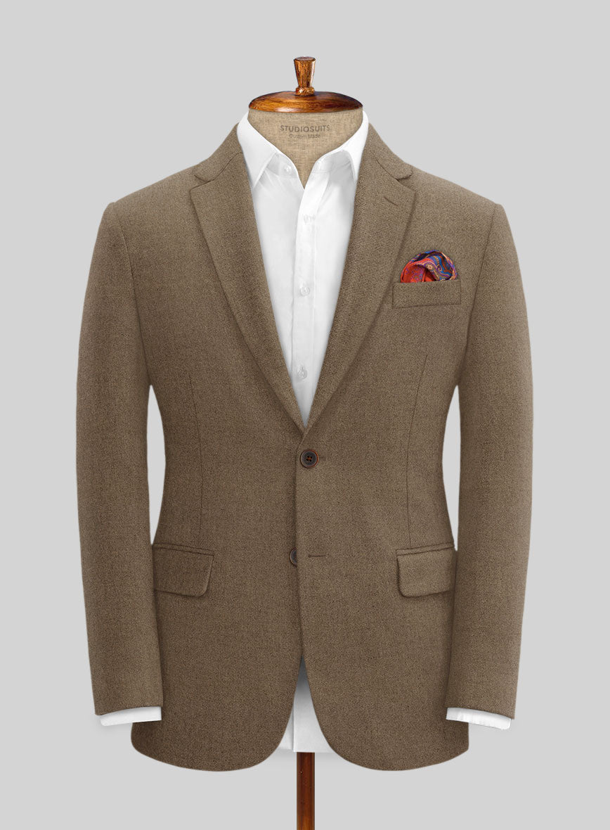 Mid Brown Flannel Wool Suit - StudioSuits