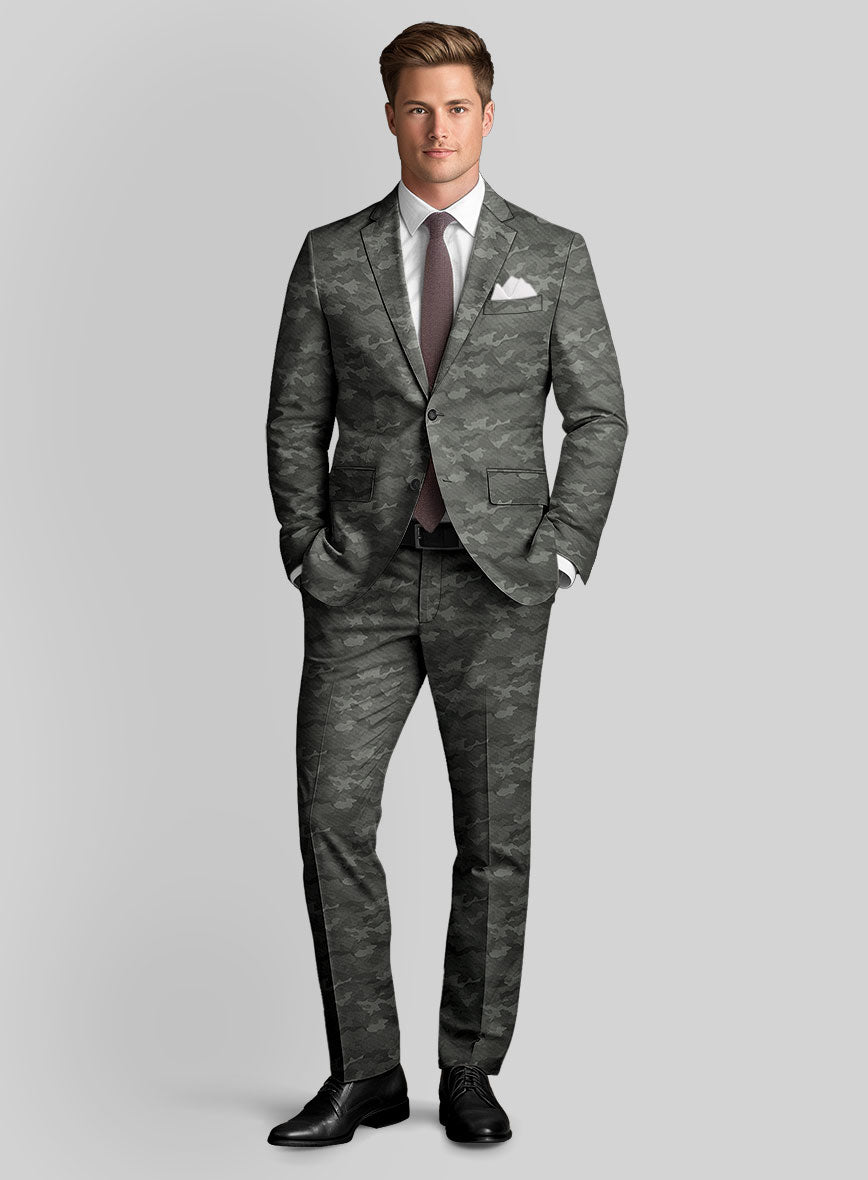 Modern Gray Camo Suit - StudioSuits