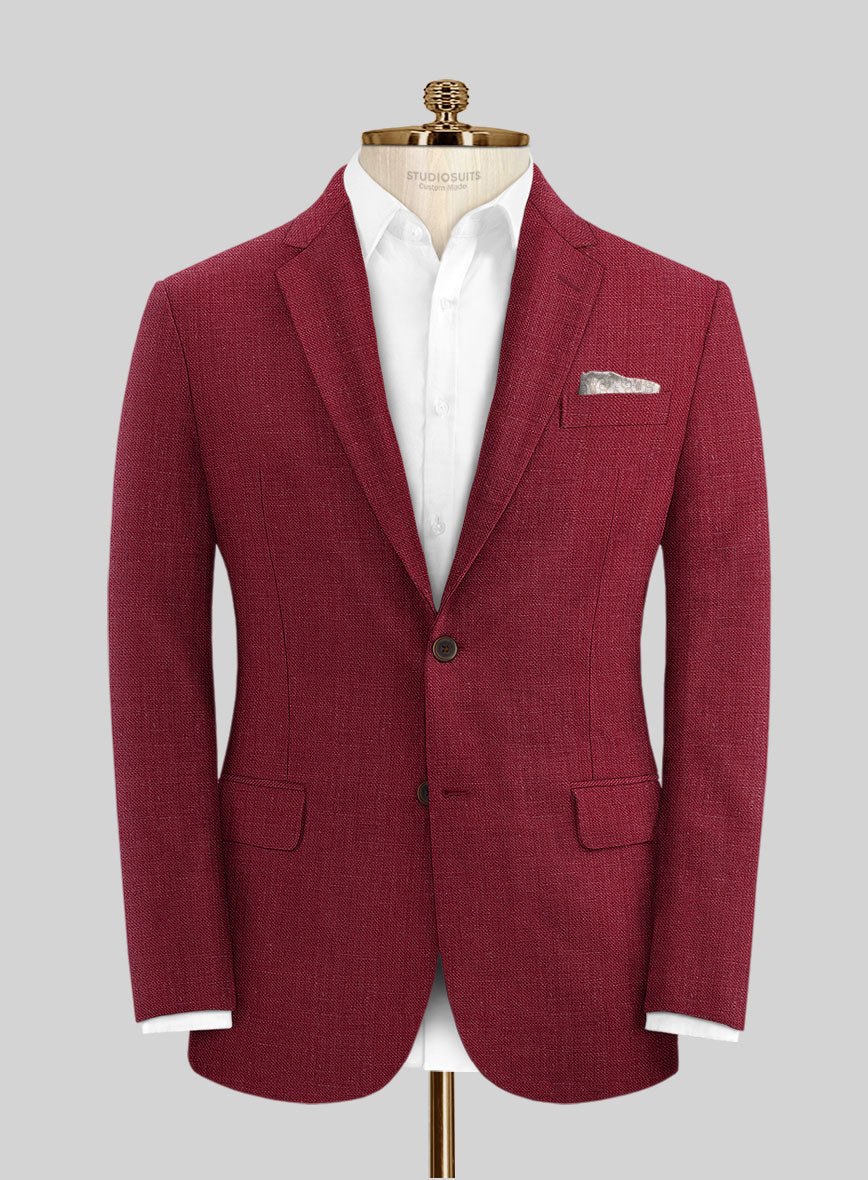 Moscow Maroon Linen Jacket - StudioSuits