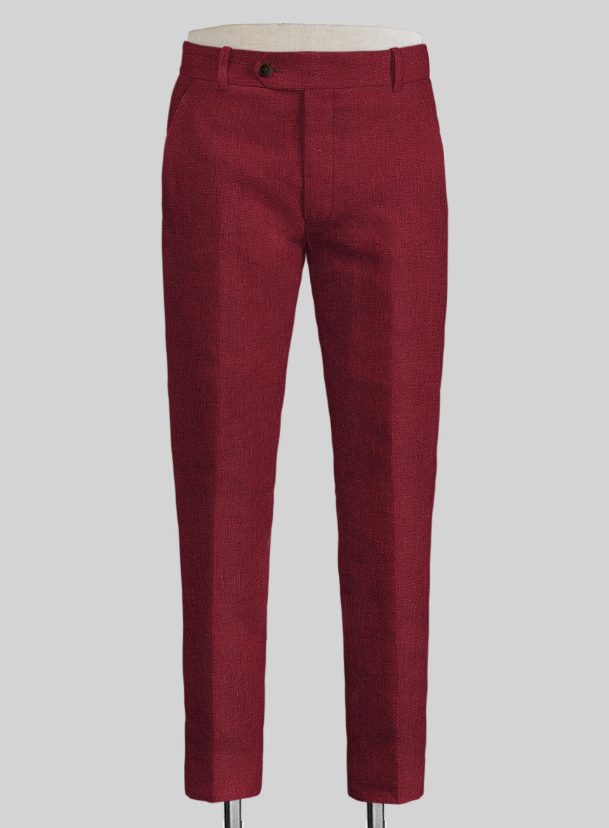 Moscow Maroon Linen Pants - StudioSuits