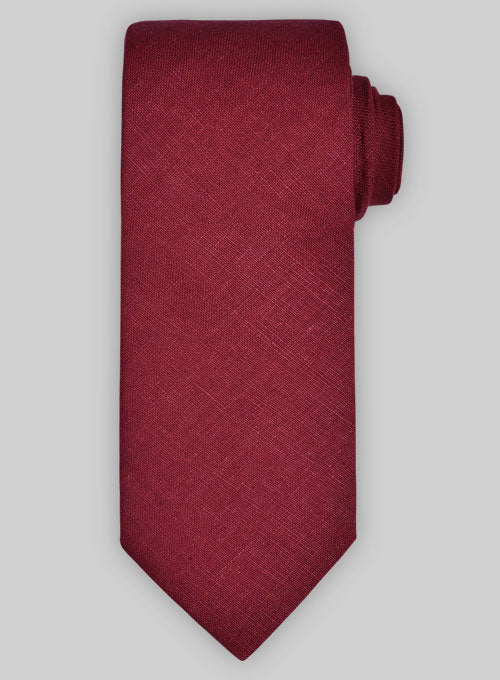 Linen Tie - Moscow Maroon