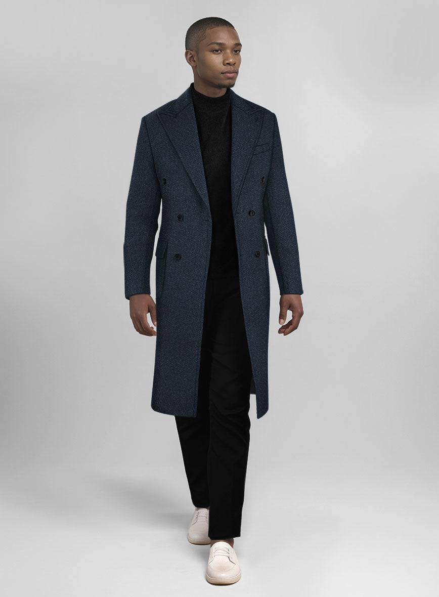 Musto Blue Heavy Tweed Overcoat - StudioSuits