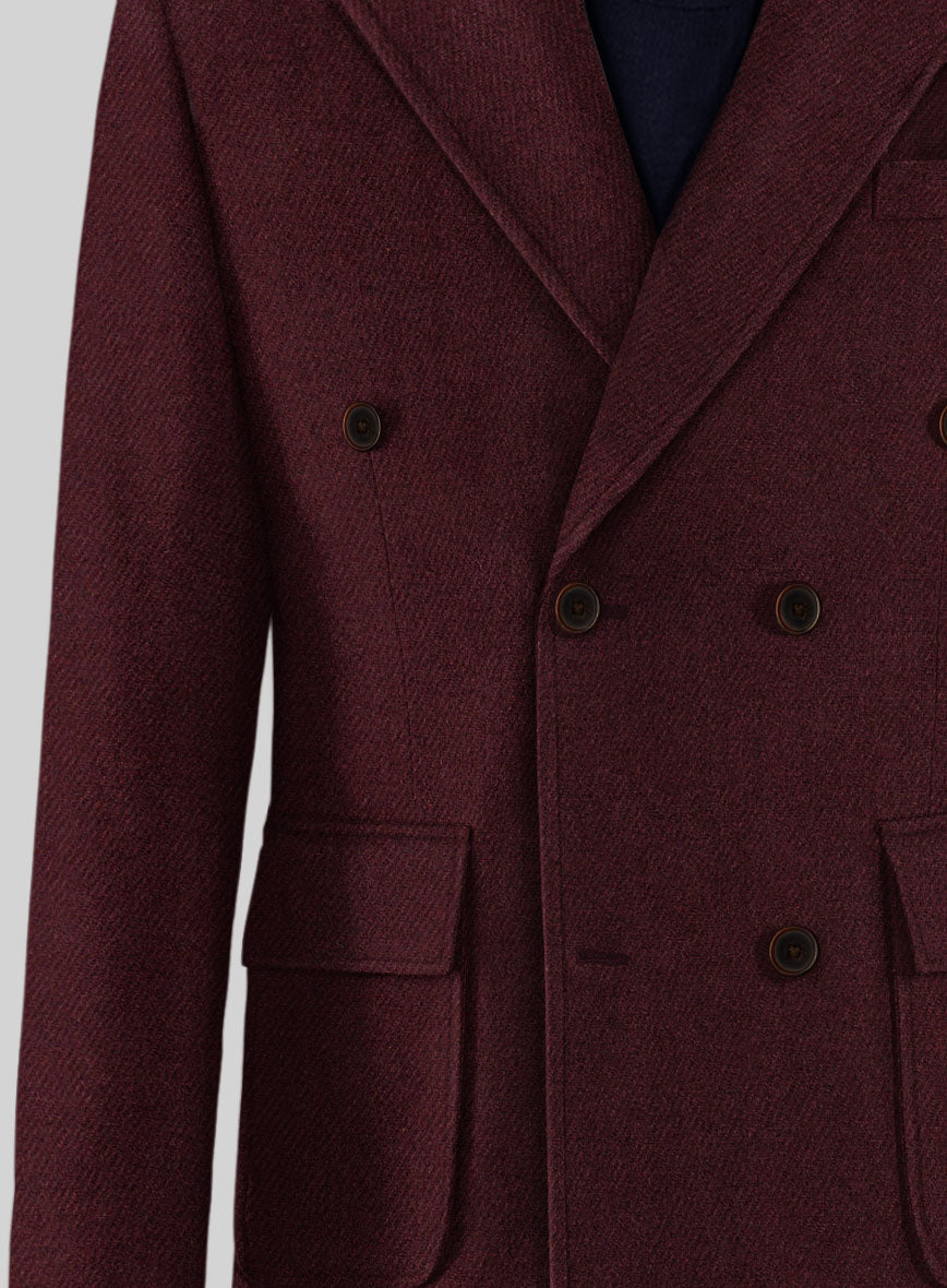 Musto Dark Wine Heavy Tweed Overcoat - StudioSuits