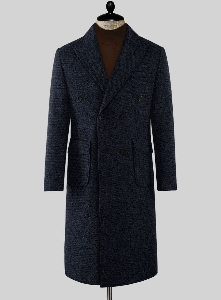 Musto Deep Blue Heavy Tweed Overcoat - StudioSuits