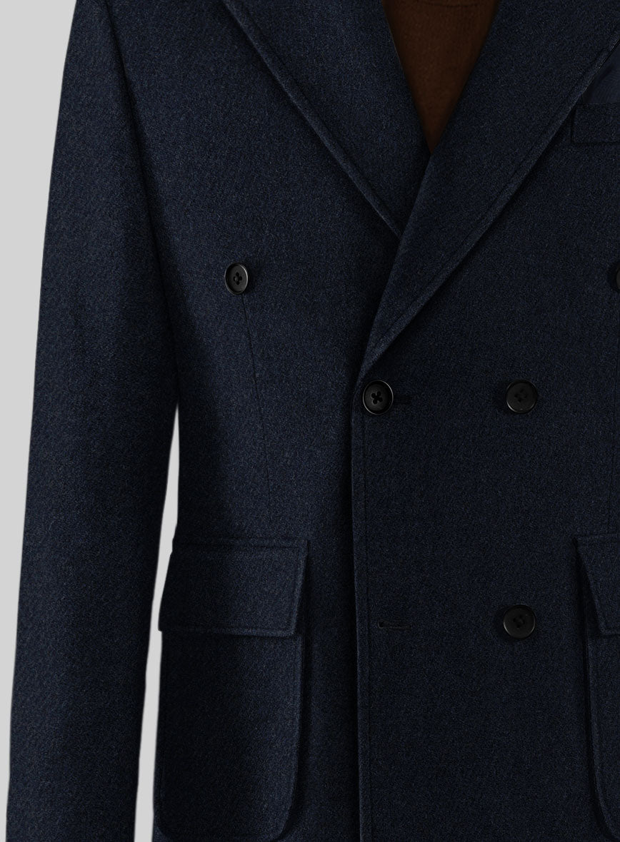 Musto Deep Blue Heavy Tweed Overcoat - StudioSuits