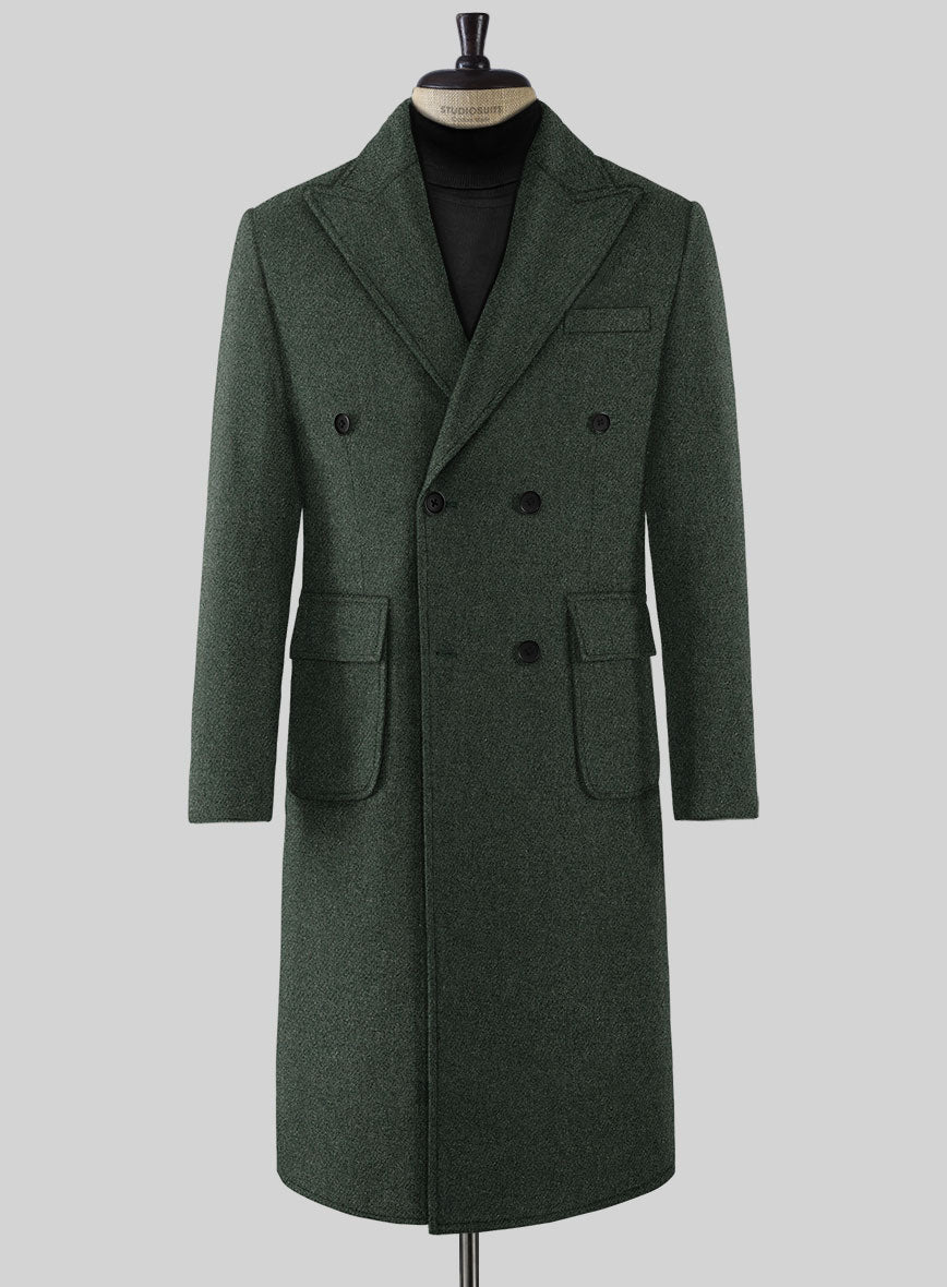 Musto Green Heavy Tweed Overcoat - StudioSuits