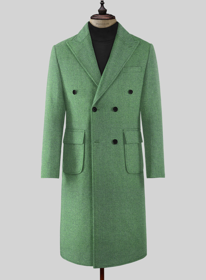 Musto Highlander Heavy Paris Green Tweed Overcoat - StudioSuits