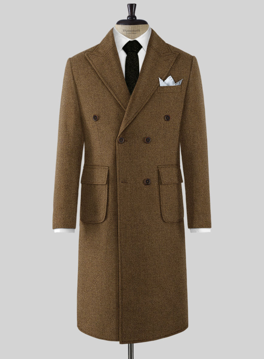 Musto Royal Brown Heavy Tweed Overcoat – StudioSuits