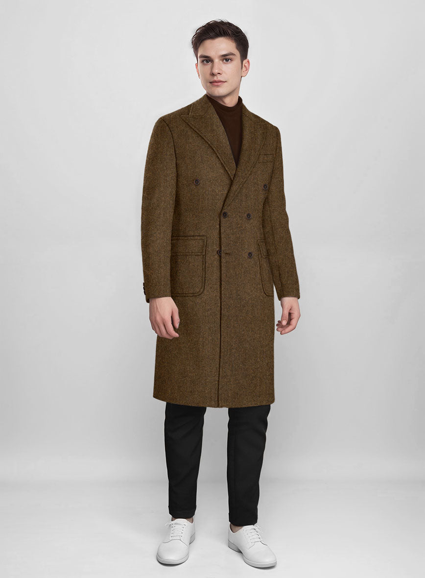 Musto Royal Brown Heavy Tweed Overcoat - StudioSuits