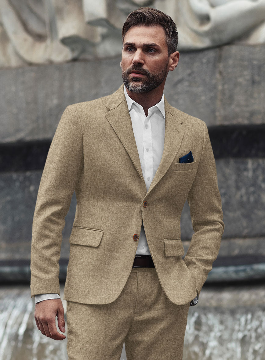 Naples Barista Beige Tweed Jacket - StudioSuits