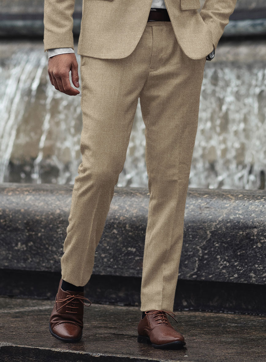 Naples Barista Beige Tweed Pants - StudioSuits